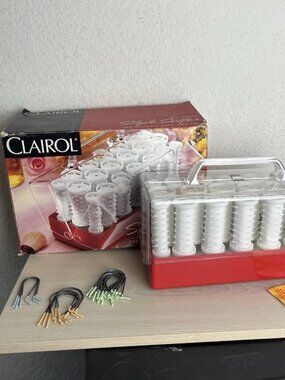 Clairol Style Setter Hot Rollers 20 Clips Box Red Vintage 1991 C-20-1